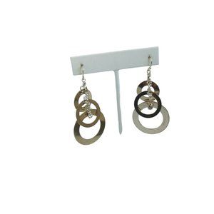 Gold Tone Circle Hoop Drop Dangle Pierced Earrings 52027